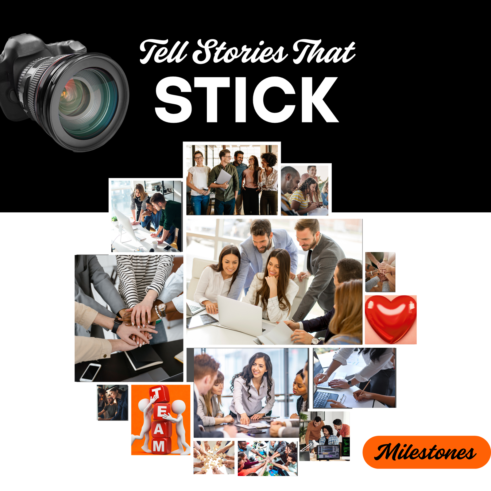 Photo grid of team members and behind-the-scenes moments, emphasizing storytelling for authentic Nigerian brand visibility.